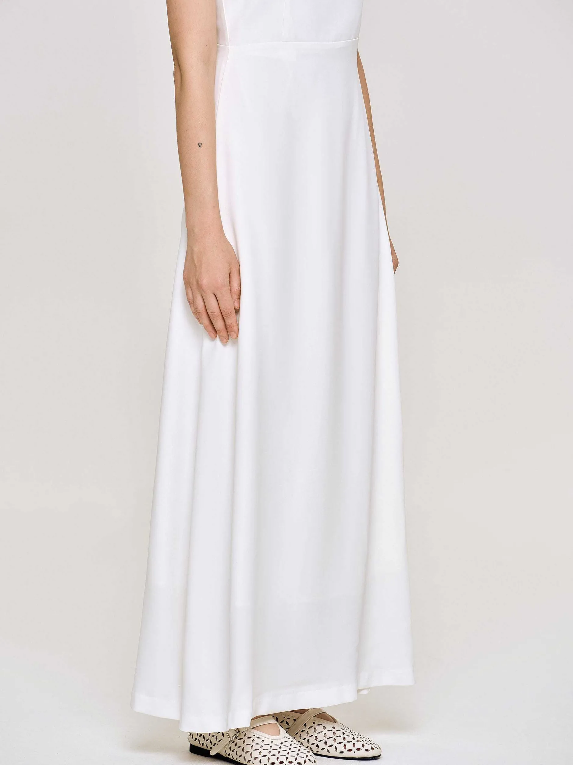 Dresses-Source Unknown Fitted Maxi Dress, White