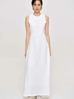 Dresses-Source Unknown Fitted Maxi Dress, White