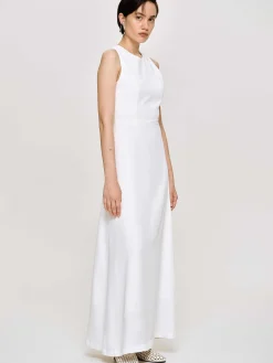 Clothing-Source Unknown Fitted Maxi Dress, White