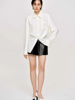 Accessories-Source Unknown Fitted Waist Shirt, Alabaster