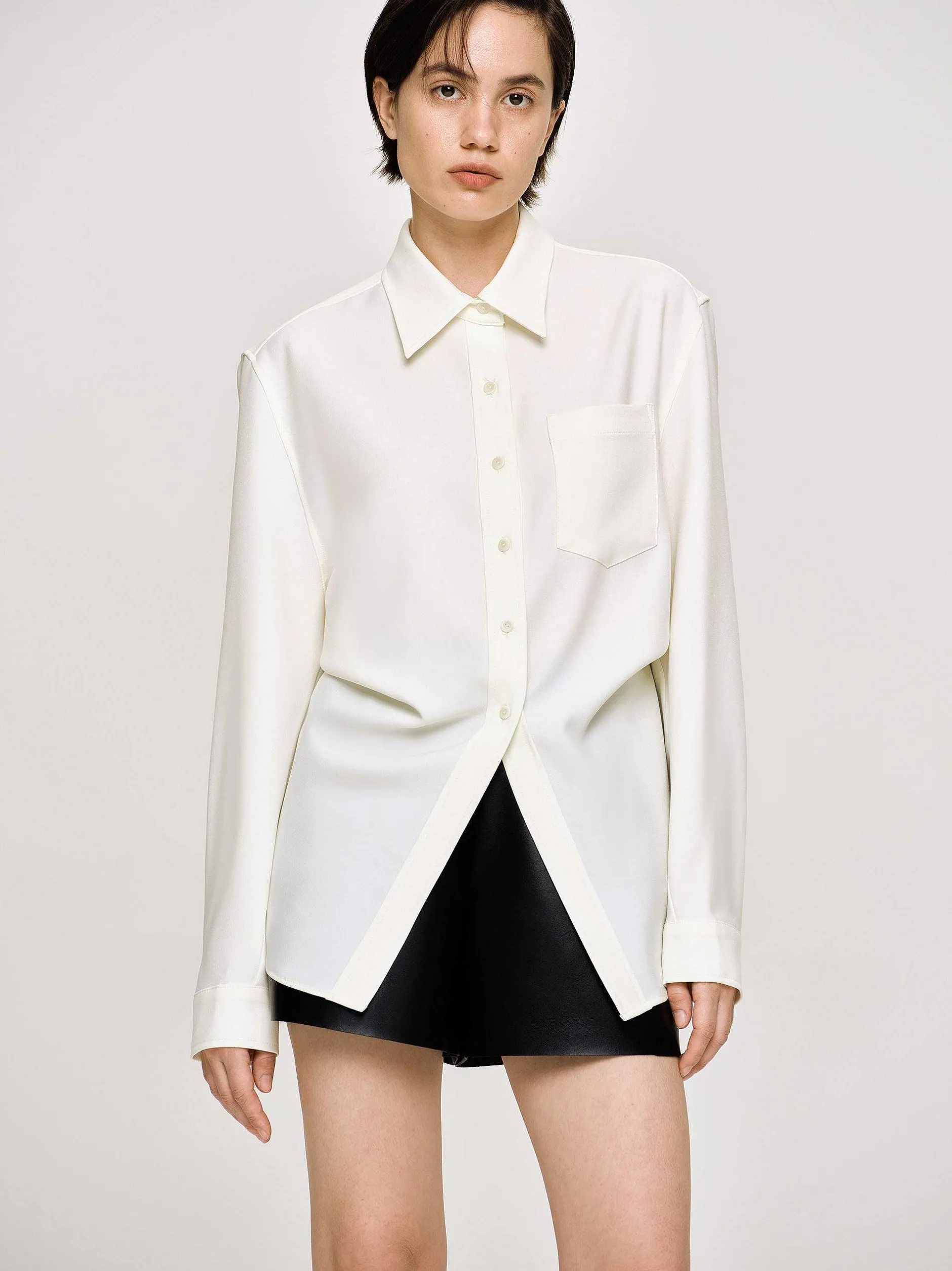 Accessories-Source Unknown Fitted Waist Shirt, Alabaster