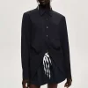 Accessories-Source Unknown Fitted Waist Shirt, Navy