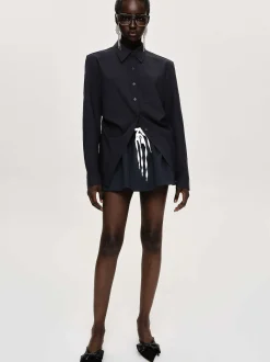 Accessories-Source Unknown Fitted Waist Shirt, Navy