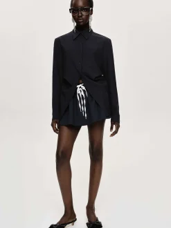 Accessories-Source Unknown Fitted Waist Shirt, Navy
