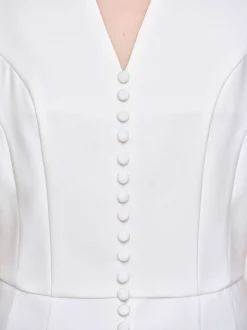 Clothing-Source Unknown Flared Button Vest, White