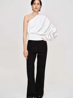 Clothing-Source Unknown Flared Long Leg Jeans, Black