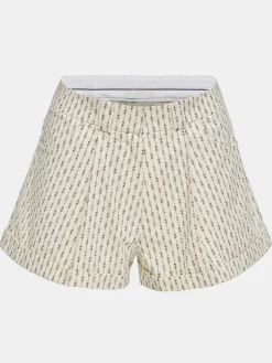 Bottoms-Source Unknown Floral Micro Shorts, Ivory