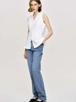 Clothing-Source Unknown Full-Length Slim Jeans, Medium Blue
