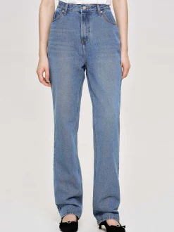 Denim-Source Unknown Full-Length Slim Jeans, Medium Blue