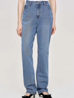 Denim-Source Unknown Full-Length Slim Jeans, Medium Blue