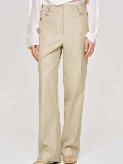 Clothing-Source Unknown Gabardine Straight-Leg Trousers, Beige