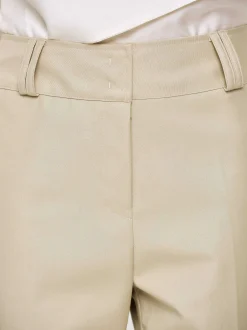 Clothing-Source Unknown Gabardine Straight-Leg Trousers, Beige