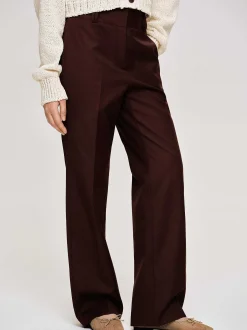 Clothing-Source Unknown Gabardine Suit Trousers, Merlot Brown