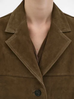 Accessories-Source Unknown Hailey Lambskin Blazer, Pecan
