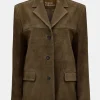 Accessories-Source Unknown Hailey Lambskin Blazer, Pecan