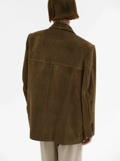 Accessories-Source Unknown Hailey Lambskin Blazer, Pecan