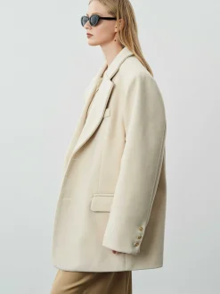 Accessories-Source Unknown Hayk Oversized Boyfriend Blazer, Cream