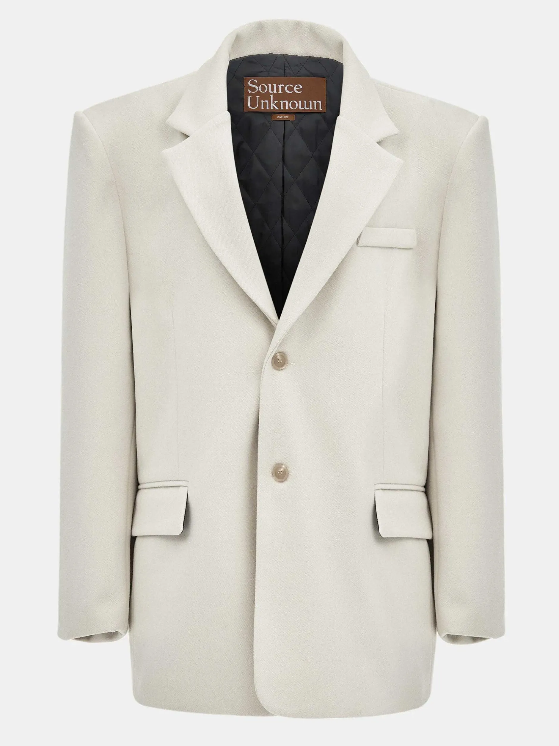 Accessories-Source Unknown Hayk Oversized Boyfriend Blazer, Cream