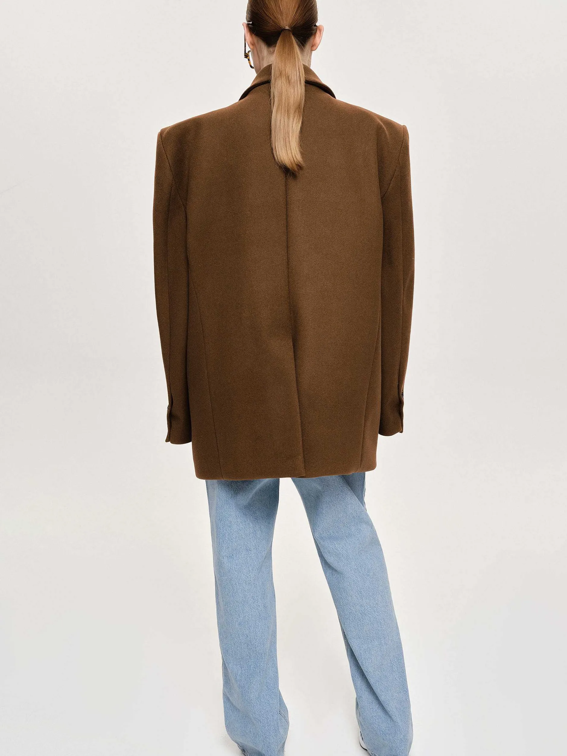 Accessories-Source Unknown Hayk Oversized Boyfriend Blazer, Java