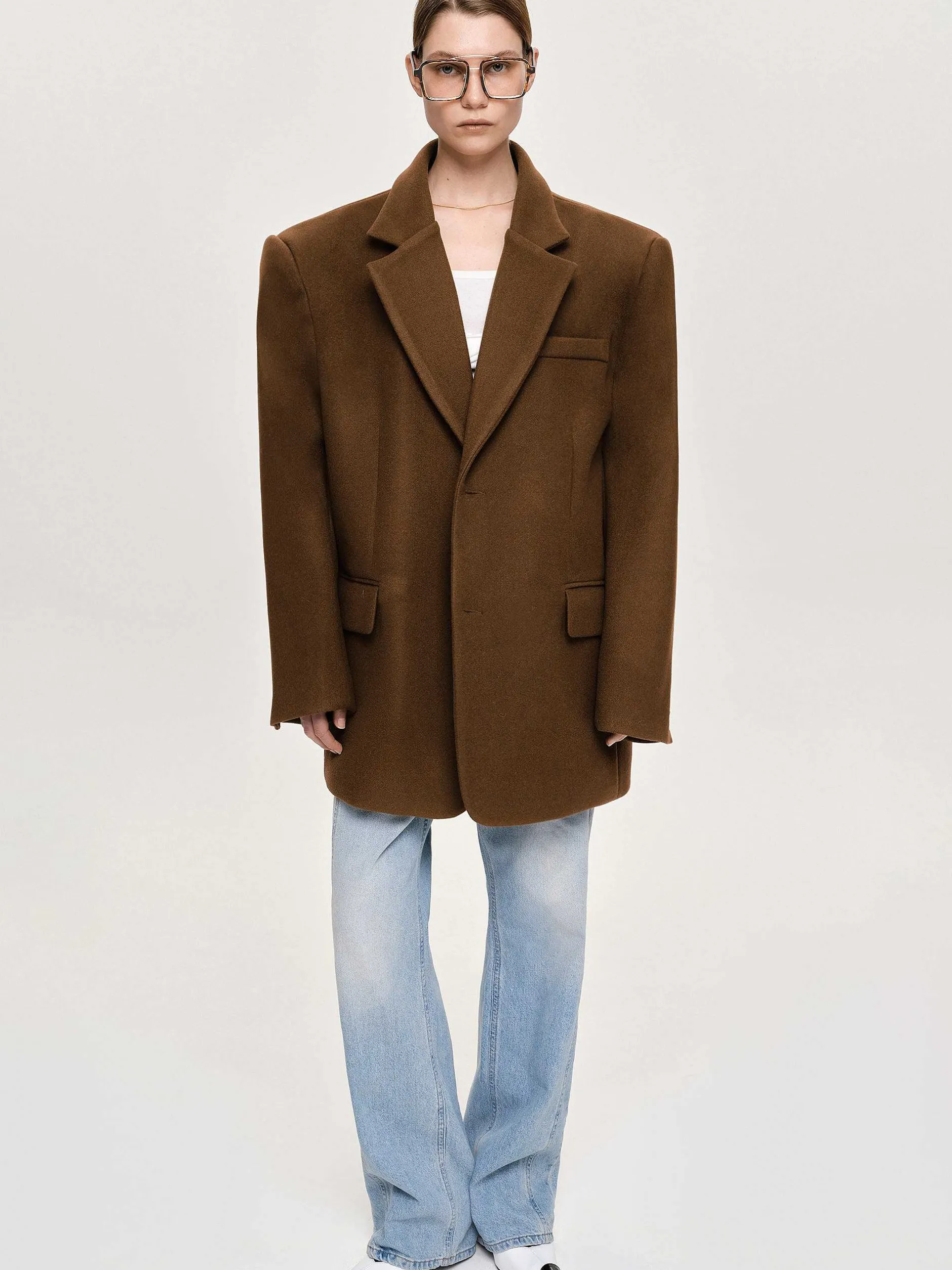 Accessories-Source Unknown Hayk Oversized Boyfriend Blazer, Java