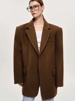 Accessories-Source Unknown Hayk Oversized Boyfriend Blazer, Java