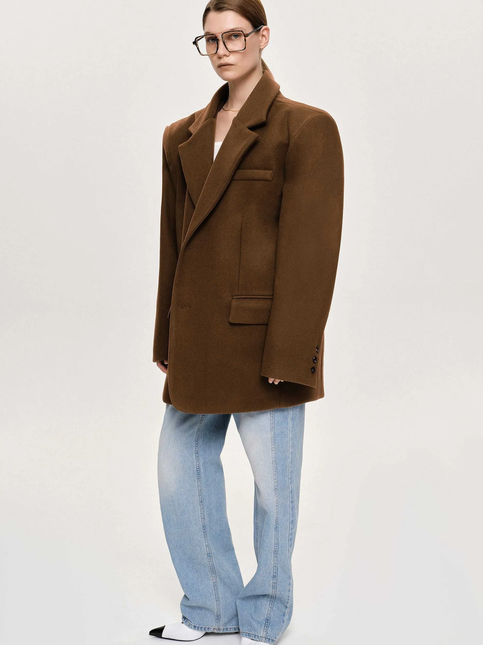 Accessories-Source Unknown Hayk Oversized Boyfriend Blazer, Java