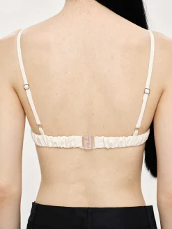Clothing-Source Unknown Heart Neck Cotton Bra Top, Canvas
