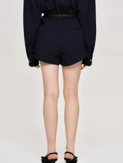 Co-Ords-Source Unknown High Rise Angled Shorts, Navy