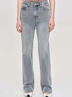 Denim-Source Unknown High-Rise Long Jeans, Ash Blue