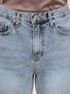 Denim-Source Unknown High-Rise Long Jeans, Ash Blue