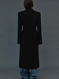 Outerwear-Source Unknown Holin Hourglass Coat, Black