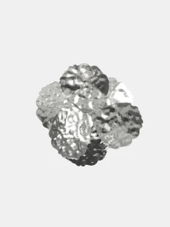 Accessories-Source Unknown Irregular Petal Earrings, Silver