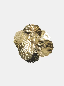Accessories-Source Unknown Irregular Petal Earrings, Gold