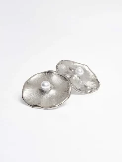 Accessories-Source Unknown Jardin Stud Earrings, Silver