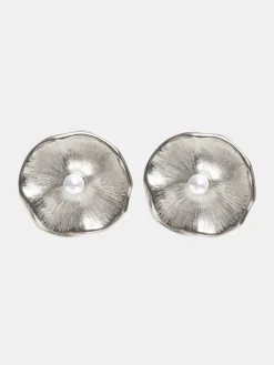 Clothing-Source Unknown Jardin Stud Earrings, Silver