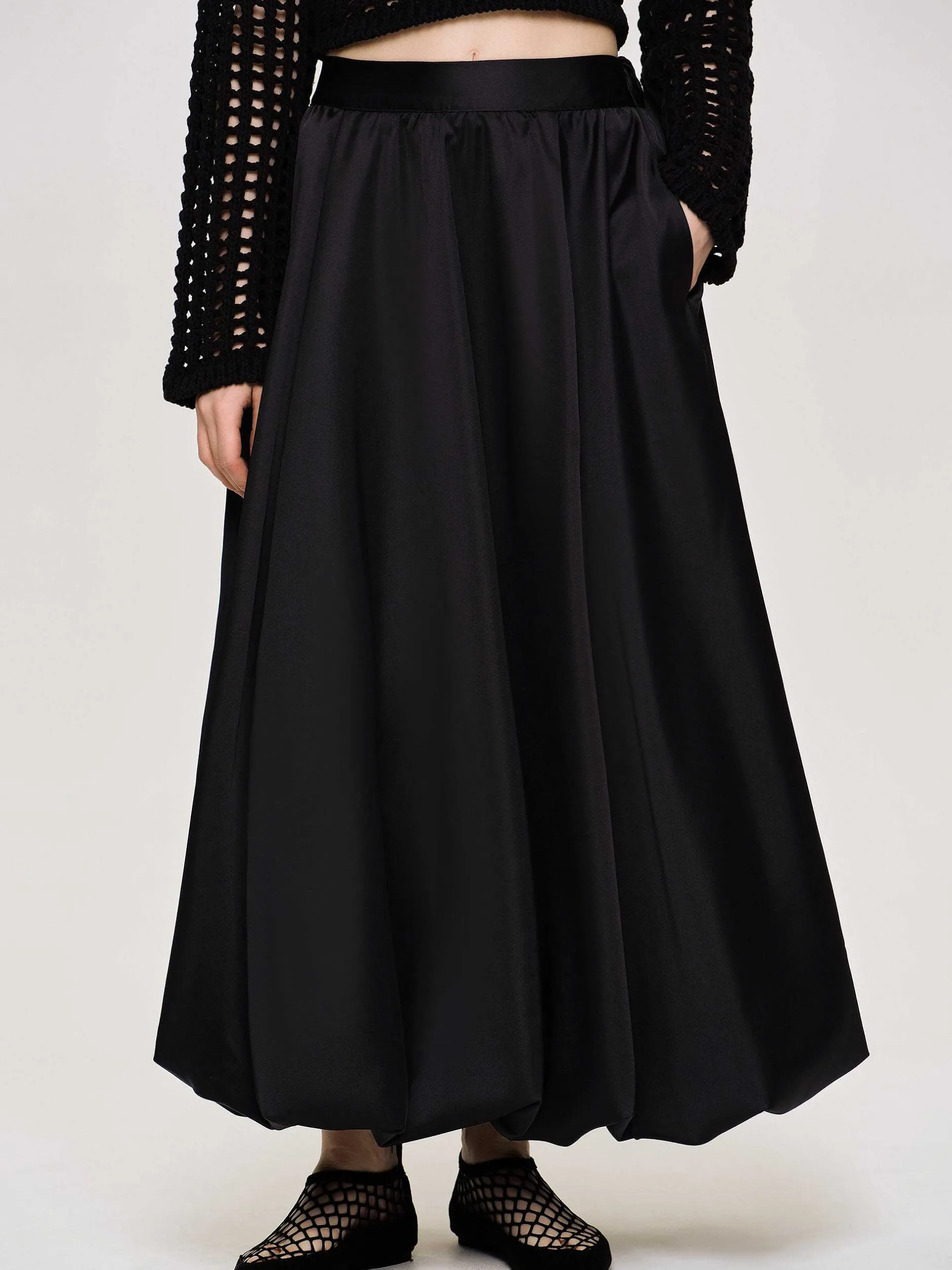 Bottoms-Source Unknown Kaleido Puffball Skirt, Black