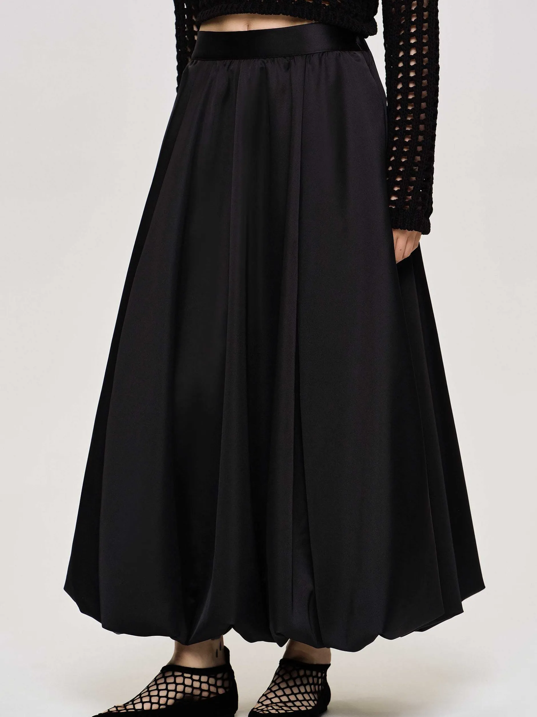 Bottoms-Source Unknown Kaleido Puffball Skirt, Black