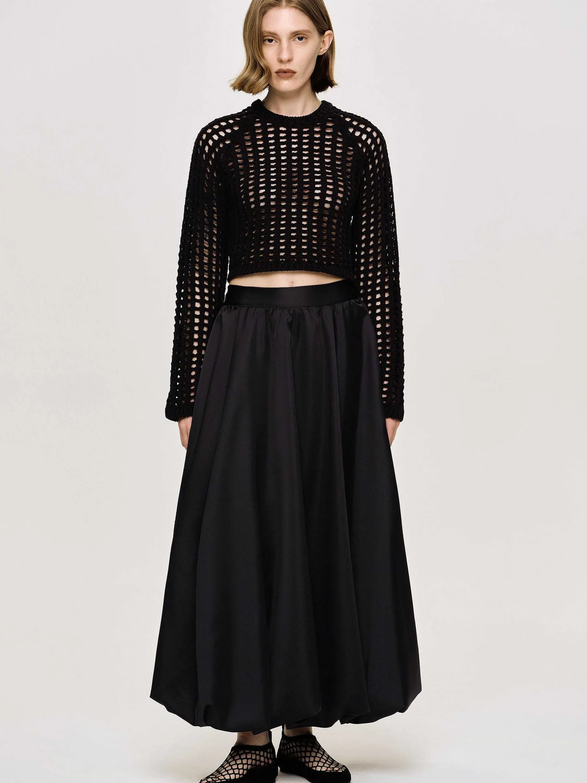 Bottoms-Source Unknown Kaleido Puffball Skirt, Black