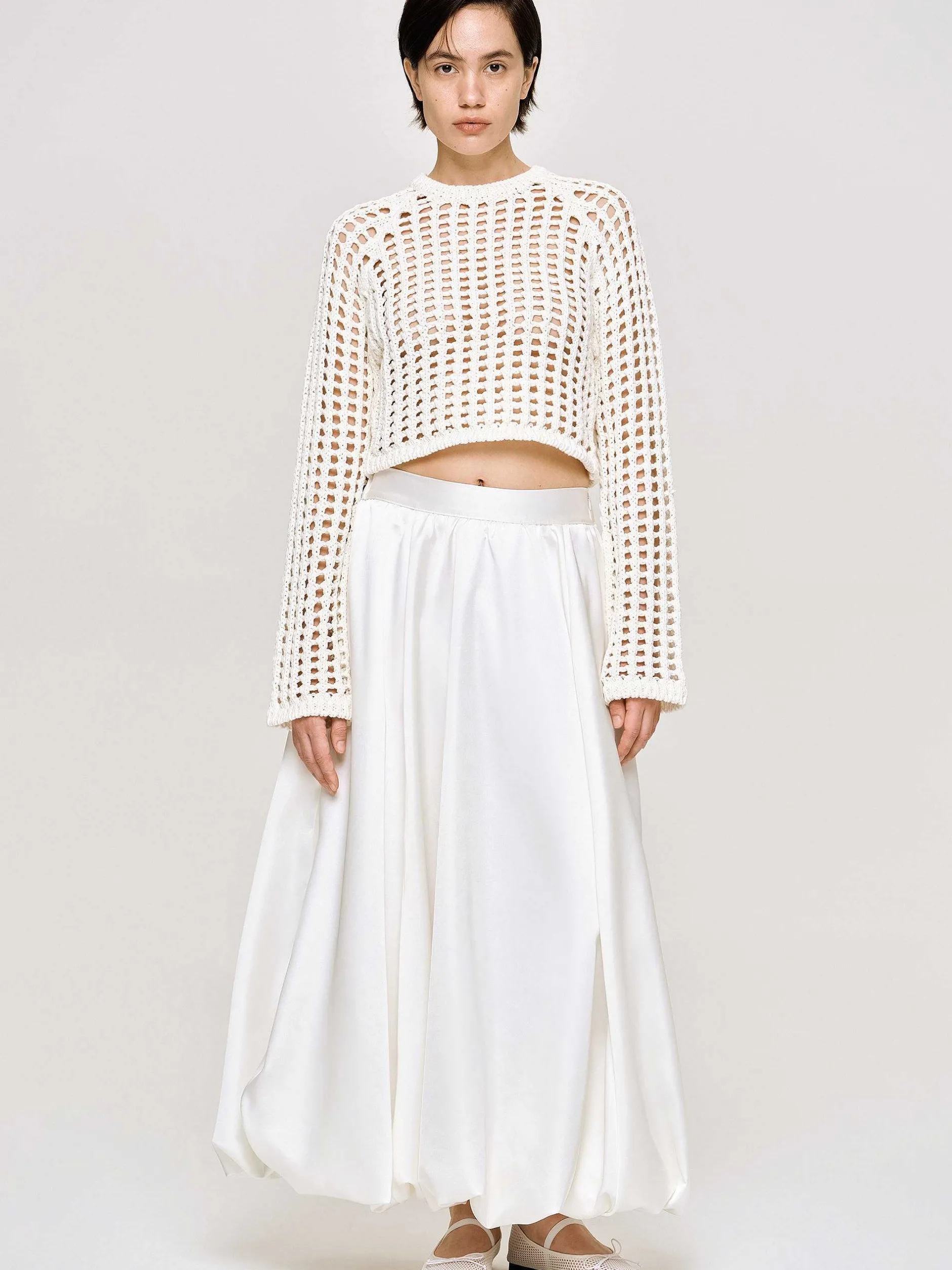 Clothing-Source Unknown Kaleido Puffball Skirt, White
