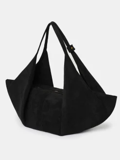 Shoes & Bags-Source Unknown Large Fortune Cookie Bag, Suede Black
