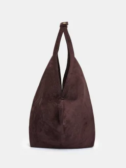 Shoes & Bags-Source Unknown Large Fortune Cookie Bag, Suede Brown