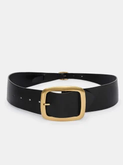 Accessories-Source Unknown Large Pin-Buckle Belt, Black