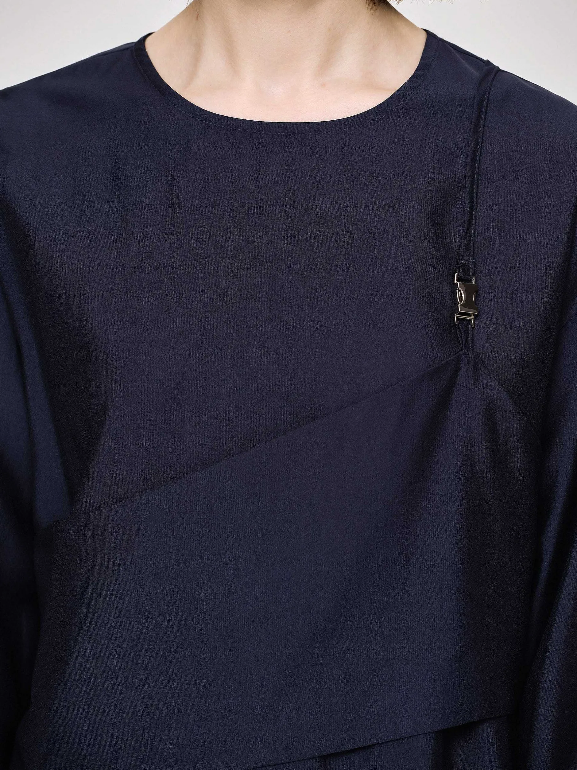 Clothing-Source Unknown Layered Blouse, Navy