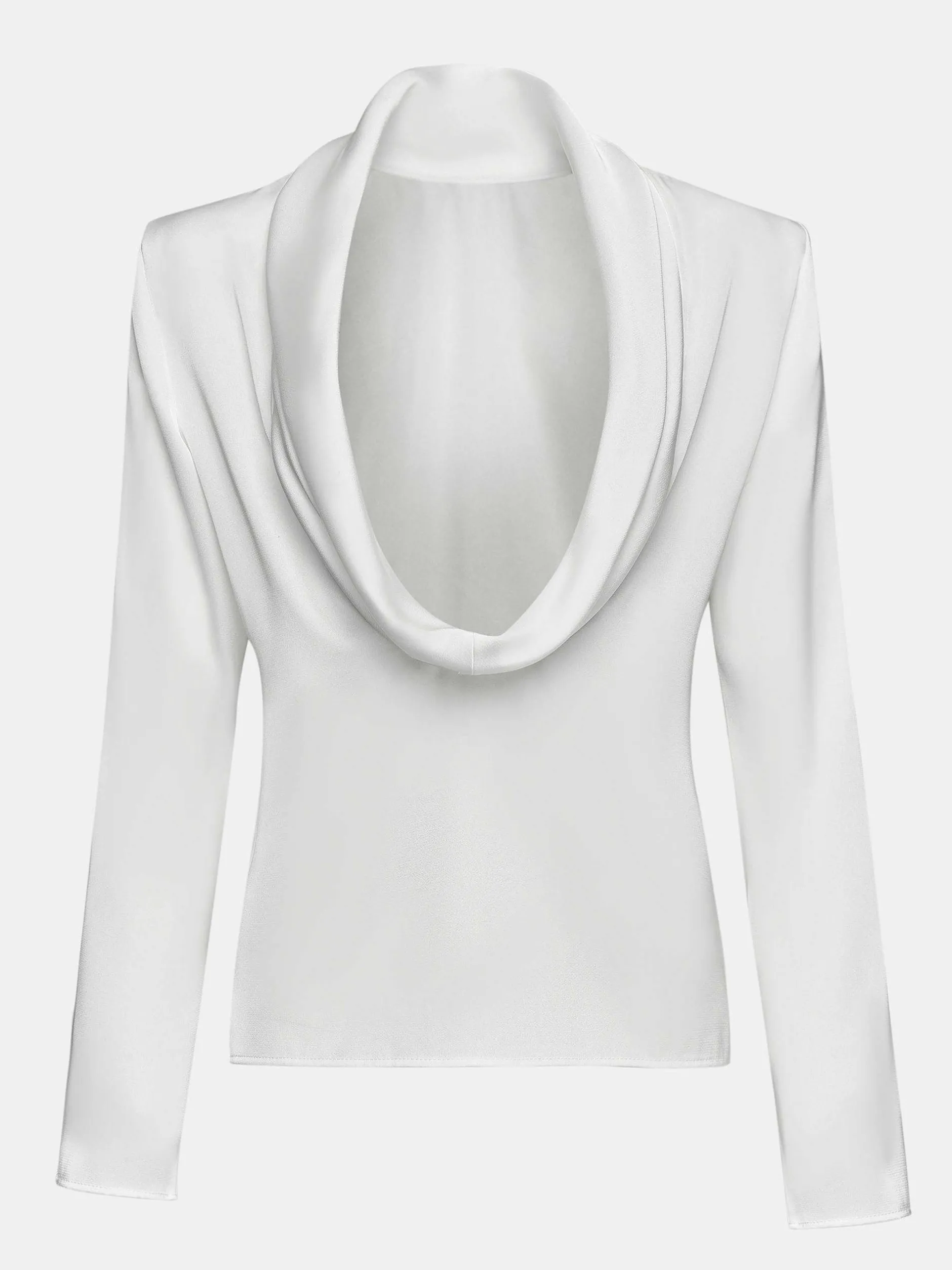 Tops-Source Unknown Leiva Cowl-Back Blouse, White