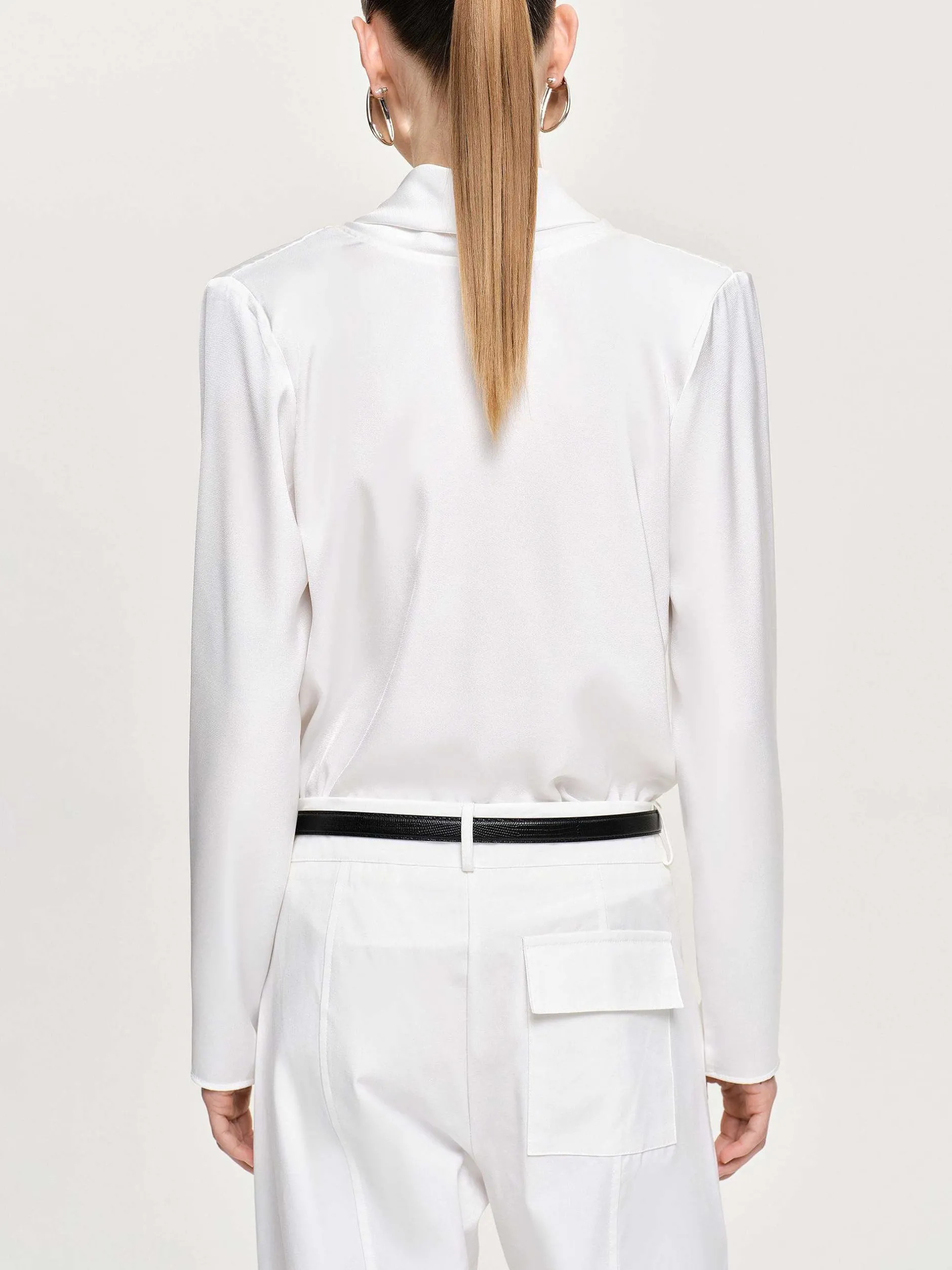 Clothing-Source Unknown Leiva Cowl-Back Blouse, White