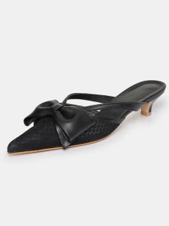 Shoes & Bags-Source Unknown Lisa Mesh Bow Mules, Black