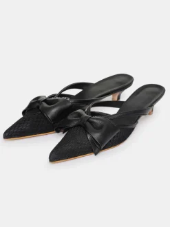 Shoes & Bags-Source Unknown Lisa Mesh Bow Mules, Black