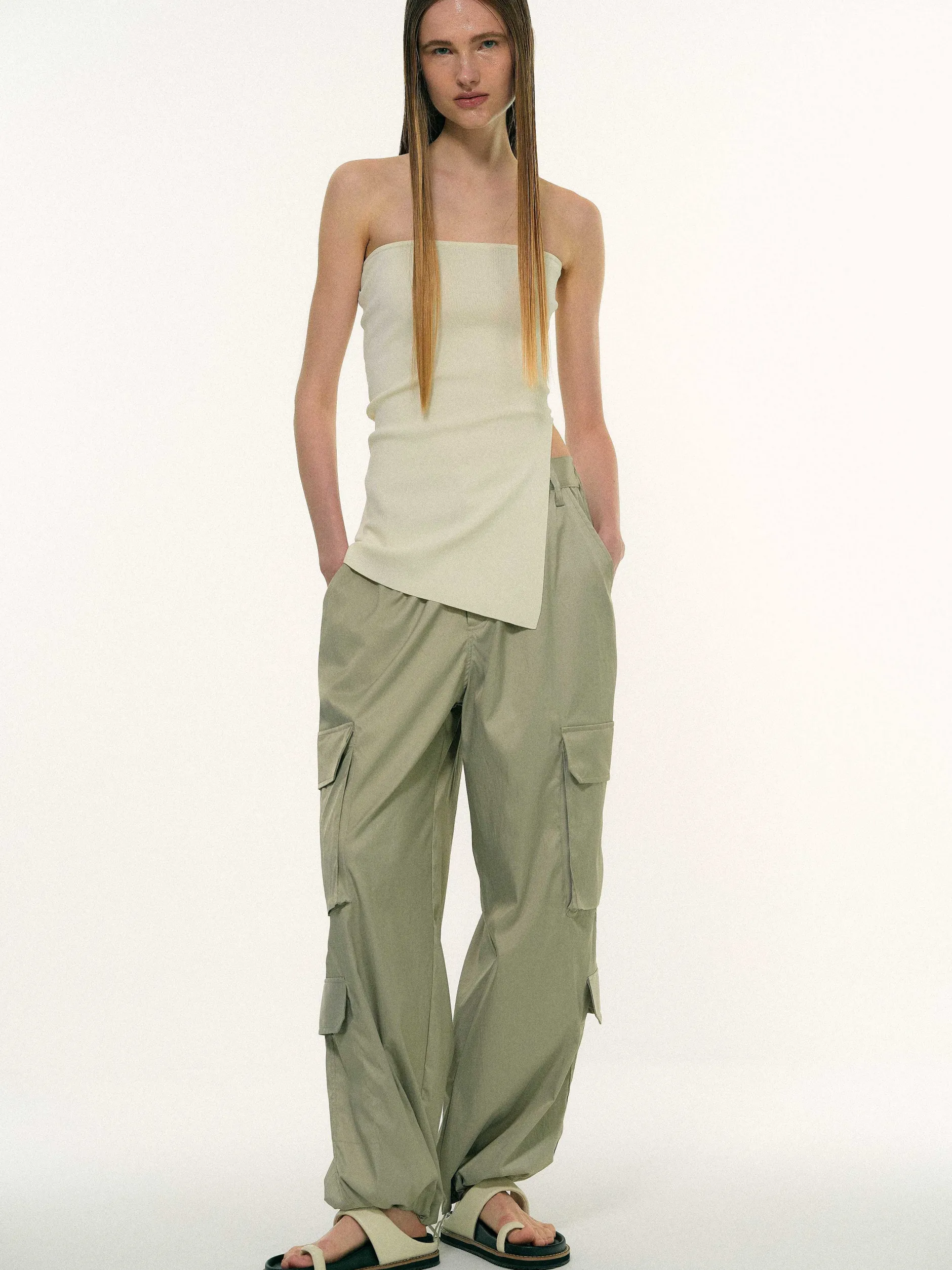 Accessories-Source Unknown Long Split Bandeau, Powder