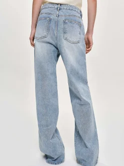Denim-Source Unknown Long Straight-Leg Jeans, Light Vintage Blue