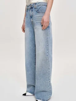 Denim-Source Unknown Long Straight-Leg Jeans, Light Vintage Blue